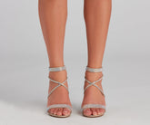 Glitter And Gleam Rhinestone Block Heels